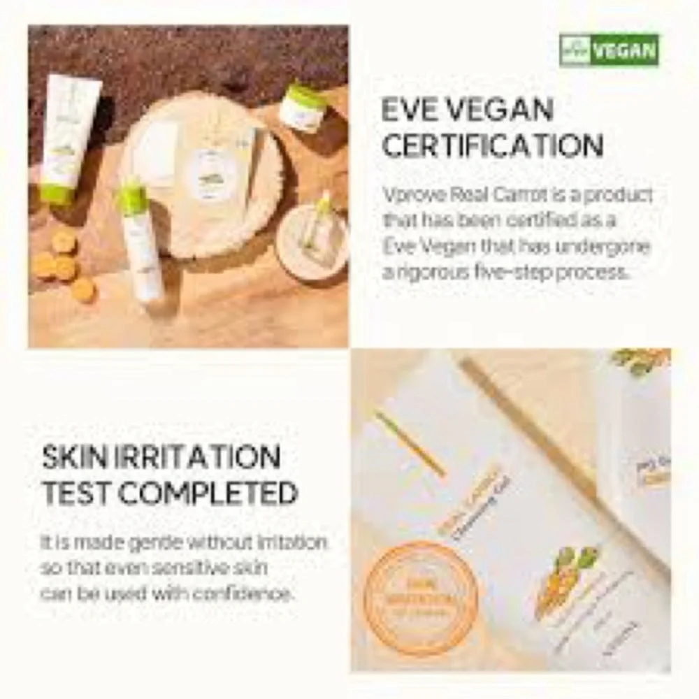 VPROVE Real Carrot Cleansing Gel 200ml Vegan K-Beauty Low pH